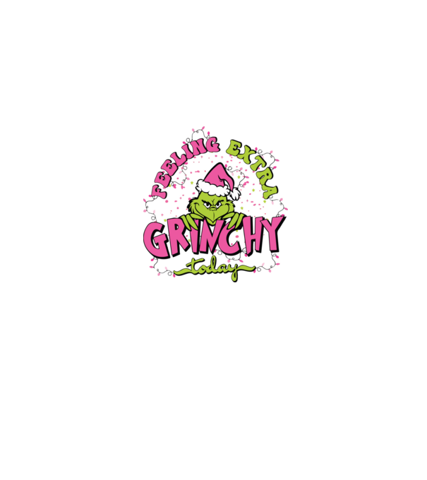 Feeling extra Grinchy today model albastru jeanși pe tricou