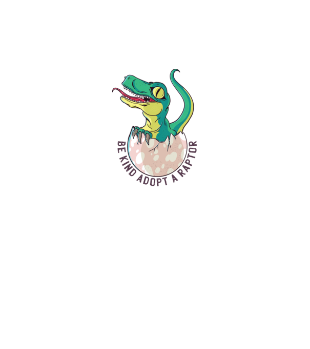 Be kind adopt a Raptor tricou cu dinozaur model gri pe tricou