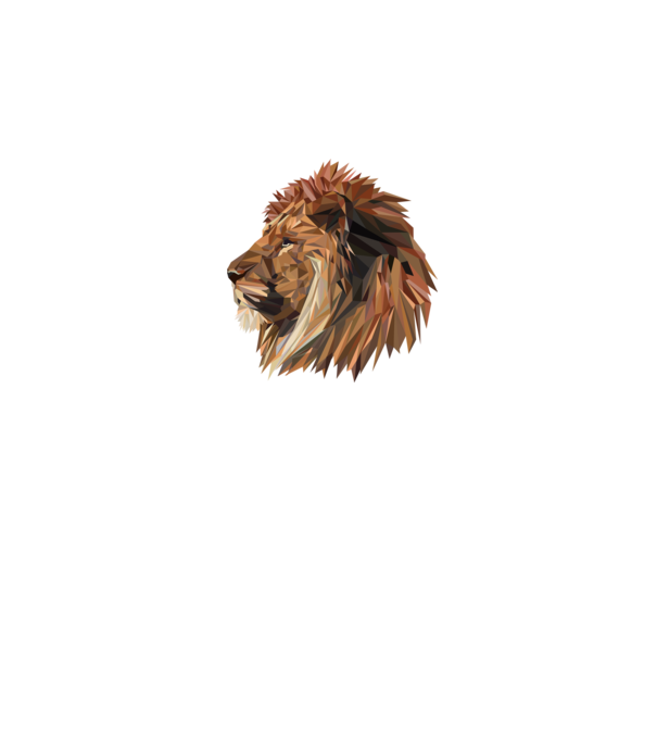 lion polygon model gri pe tricou