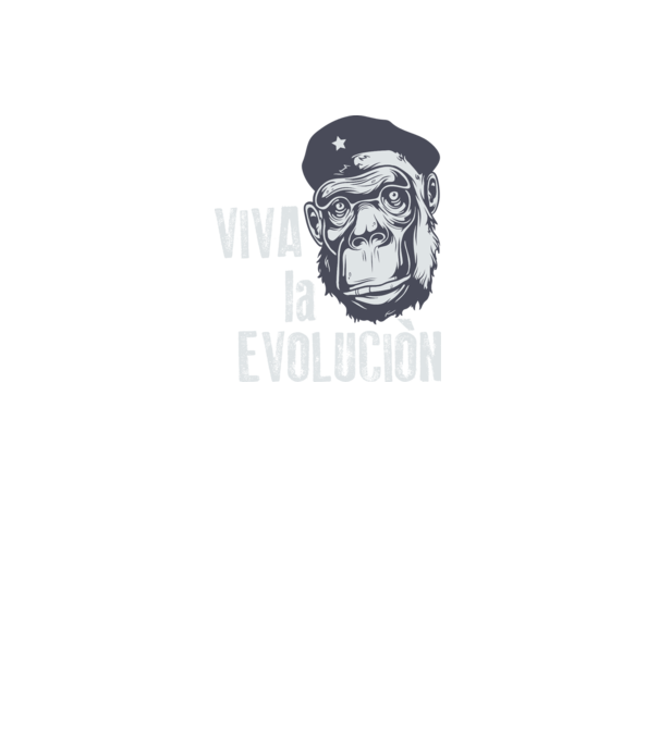 Viva La Evolucion model gri închis pe tricou