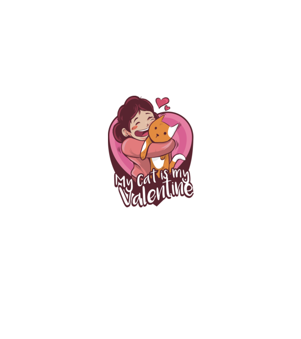 'Pisica mea este dragostea mea Tricou drăguț pentru Valentine''s Day' model roz deschis pe tricou