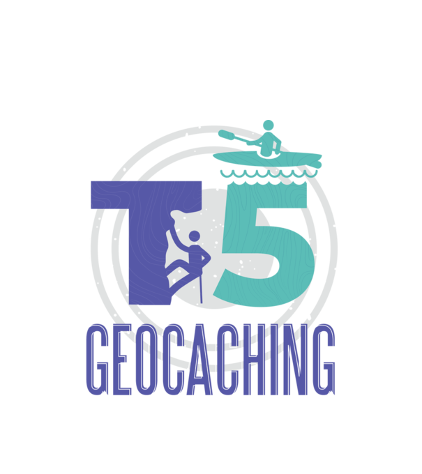 T5 Geocaching model alb pe tricou
