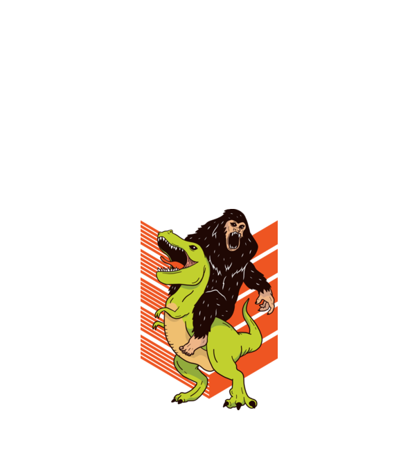 Dinozaur Yeti model alb pe tricou