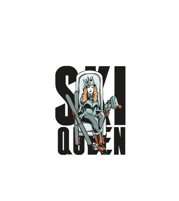 Ski Queen - Regină schioară model turcoaz pe tricou