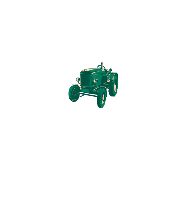 Tractor vechi model gri pe tricou