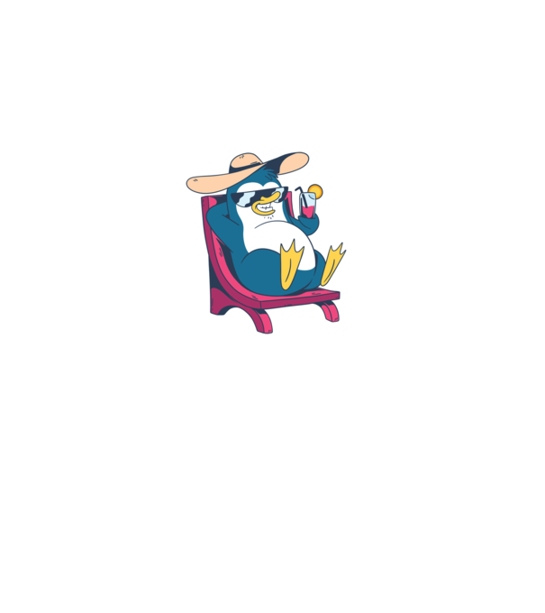 Pinguin cool stă la plajă la mare model gri pe tricou