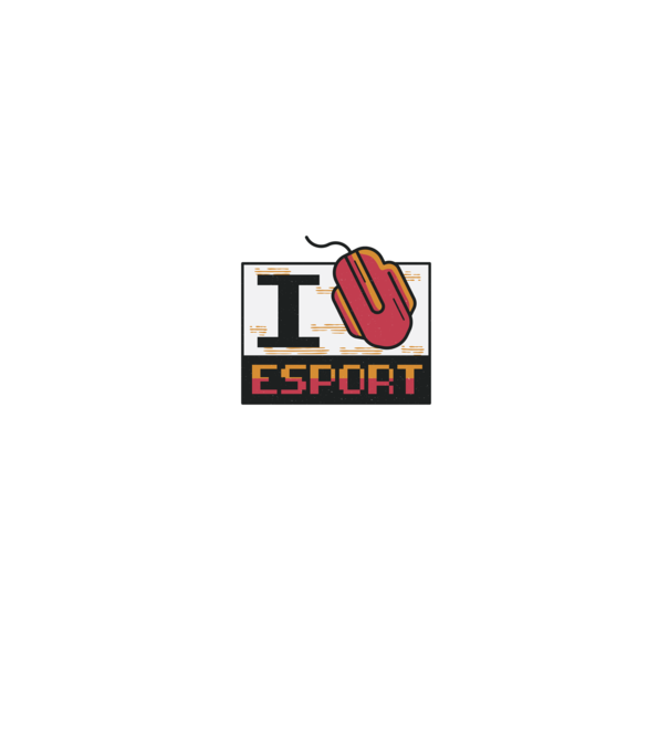 I love Esport model alb/roșu pe tricou