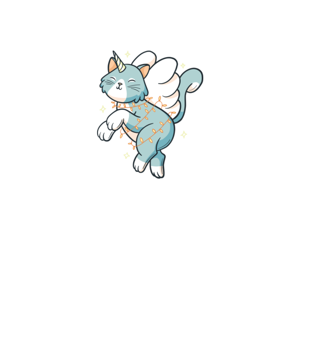 Pisică Unicorn model roz deschis pe tricou