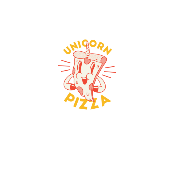 Unicorn Pizza model albastru închis pe tricou