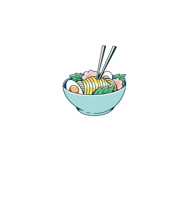 Paste Ramen model gri închis pe tricou