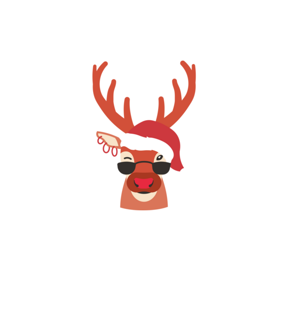 Cool Reindeer Rudolph model negru pe tricou