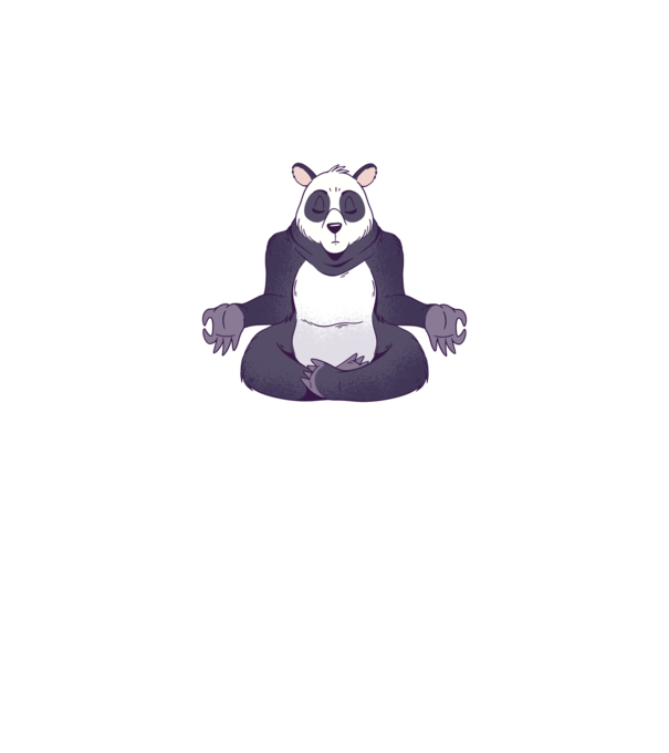 Panda Meditație model gri pe tricou