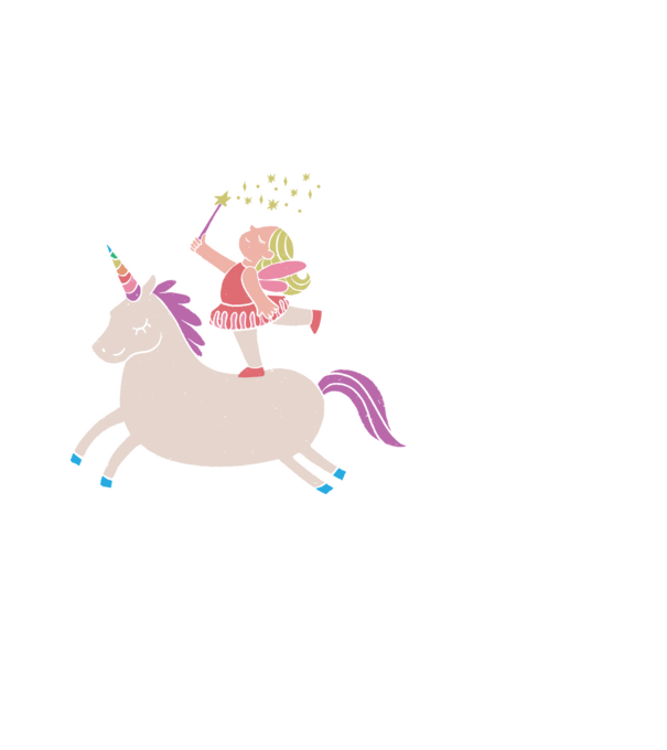 Zână Unicorn model alb pe tricou