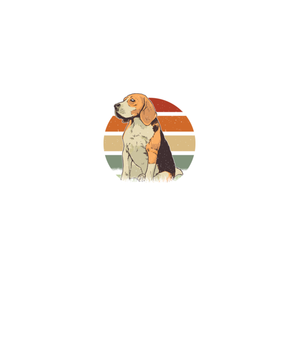 Beagle Retro Sunset model gri pe tricou