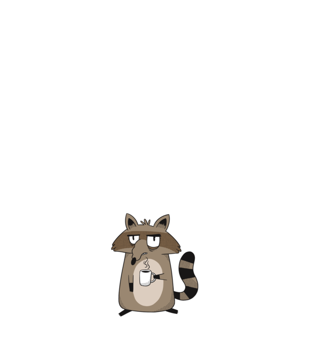 Raton cu cafea model negru pe tricou