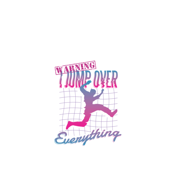 Warning I Jump over everything Parkour model negru pe tricou
