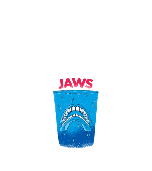 Jaws dinți tricou parodie model negru pe tricou