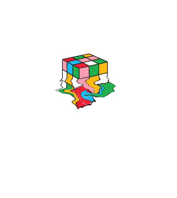Cub Rubik topindu-se model negru pe tricou