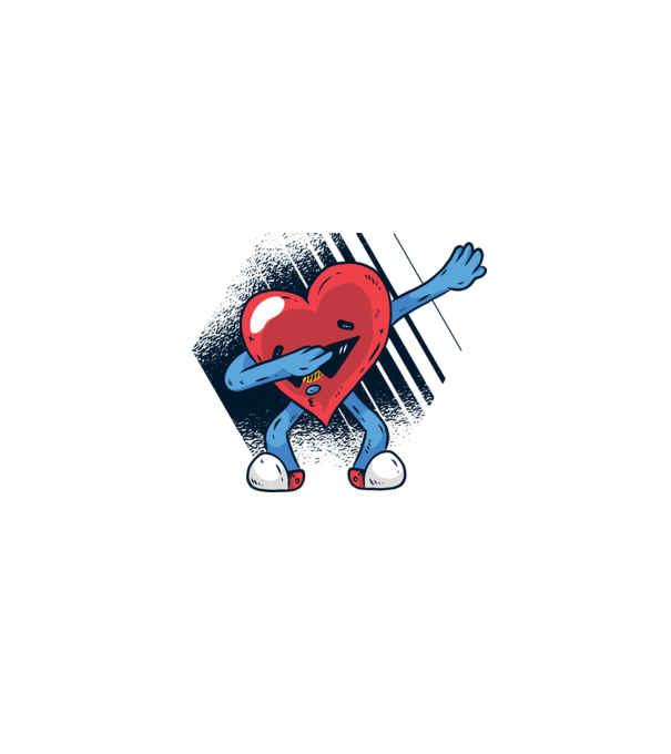 'Inimă DAB Floss Heart tricou amuzant pentru Valentine''s Day' model alb pe tricou