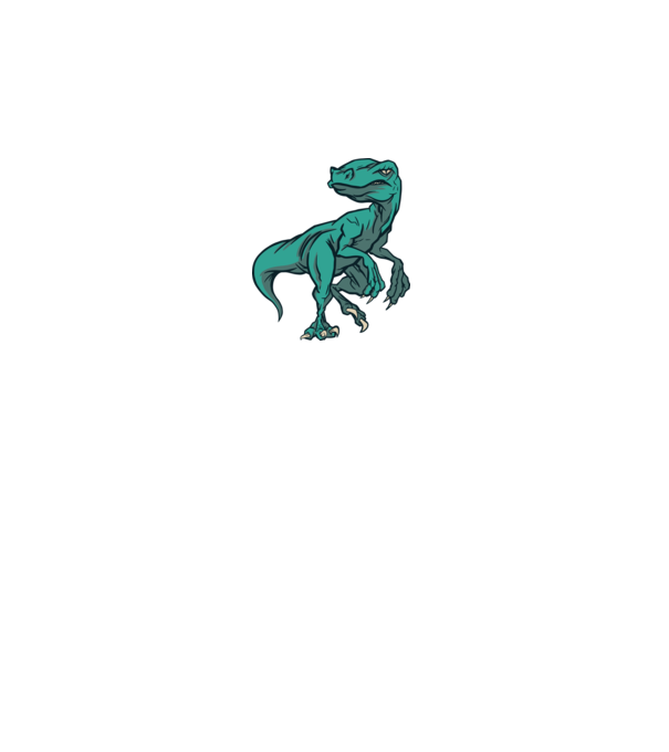 Dinozaur Raptor model alb pe tricou