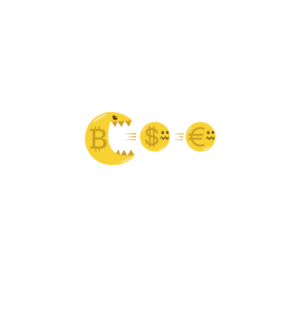 Bitcoin Pacman model negru pe tricou