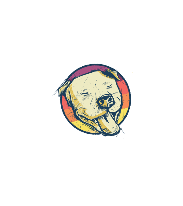 Cap Pitbull retro model alb pe tricou