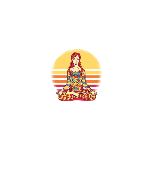 Mandala Yoga Meditație model negru pe tricou