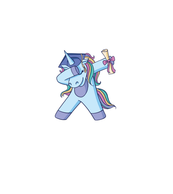 Unicorn Absolvent model alb pe tricou