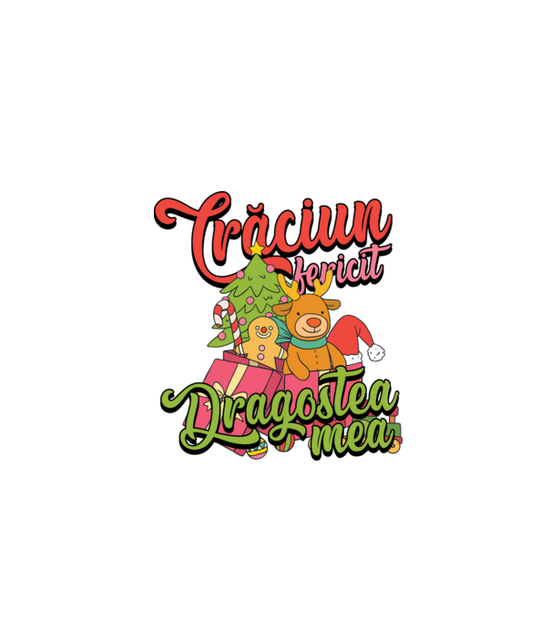 CRĂCIUN FERICIT DRAGOSTEA MEA model negru pe tricou
