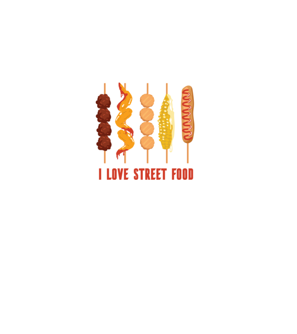 I Love Street Food model negru pe tricou
