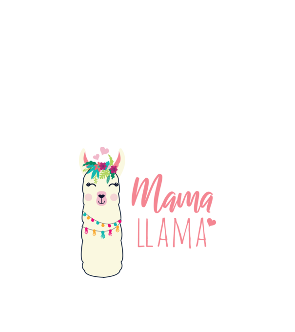 Mama Llama model negru pe tricou