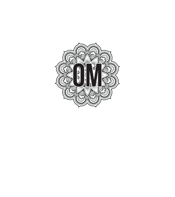 OM Mandala model alb pe tricou