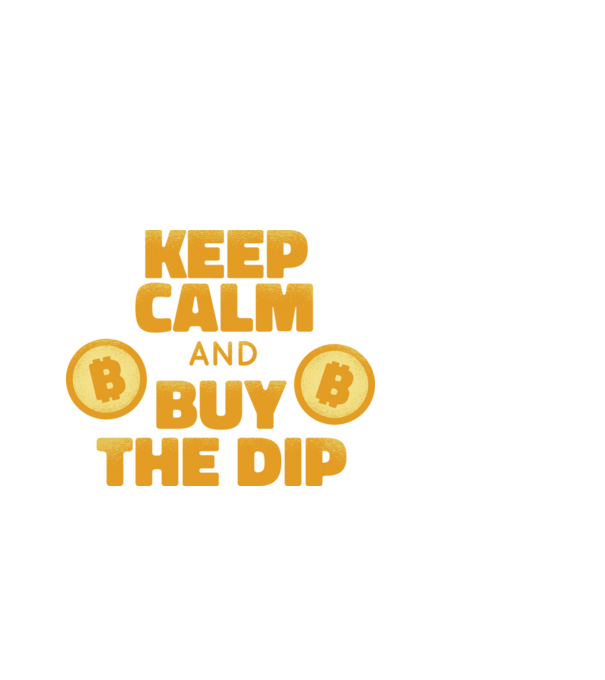Keep calm and buy the dip Bitcoin model negru pe tricou