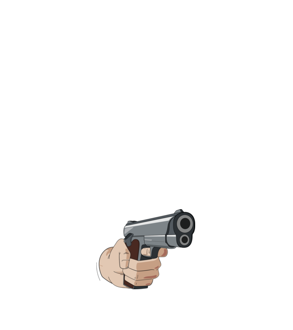 Pistol model negru pe tricou