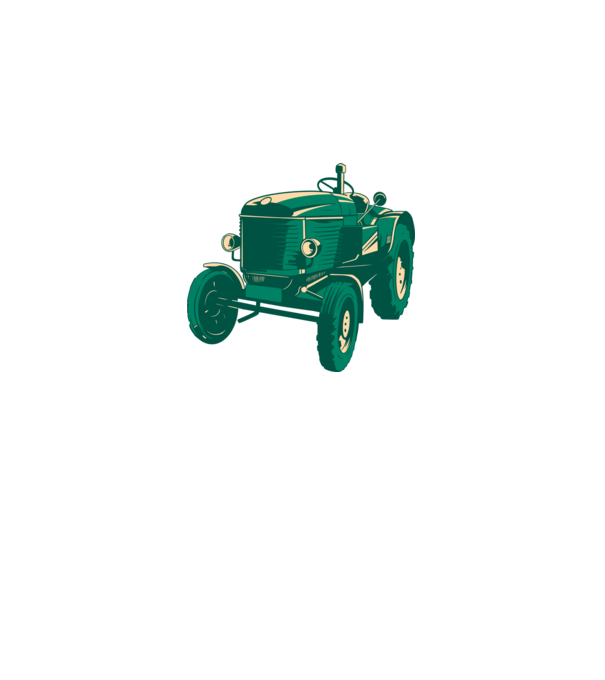 Tractor vechi model alb pe tricou