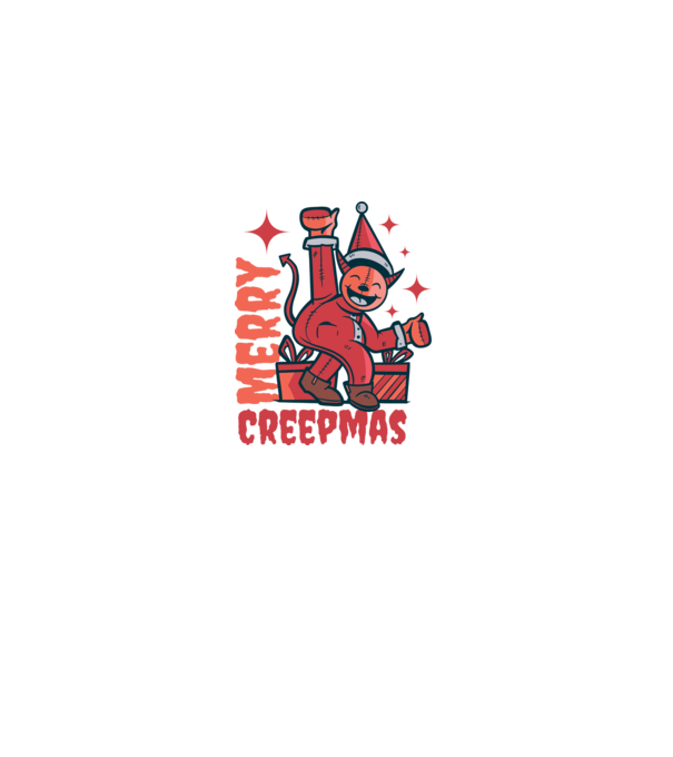 Merry Creepmas model alb pe tricou