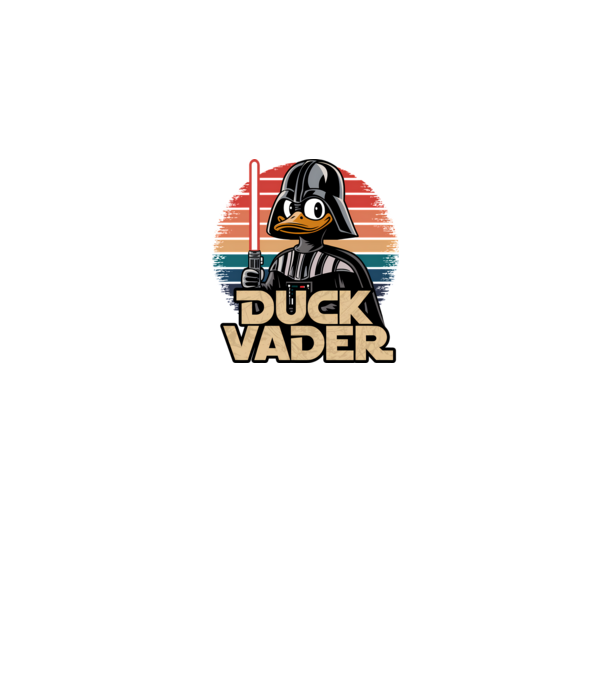 Duck Vader model negru pe tricou
