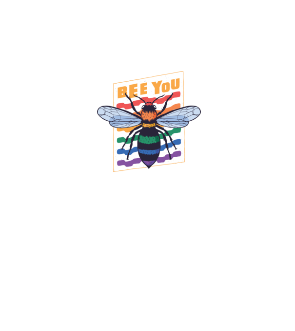 Bee You Pride model negru pe tricou