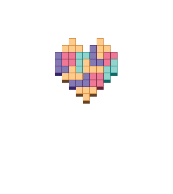 Inimă Tetris model roz pe tricou