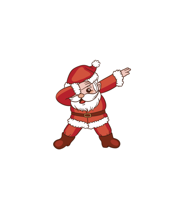 Santa Dab model alb pe tricou