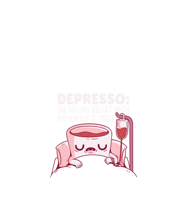Depresso - Sentimentul când rămâi fără cafea model nisipiu pe tricou