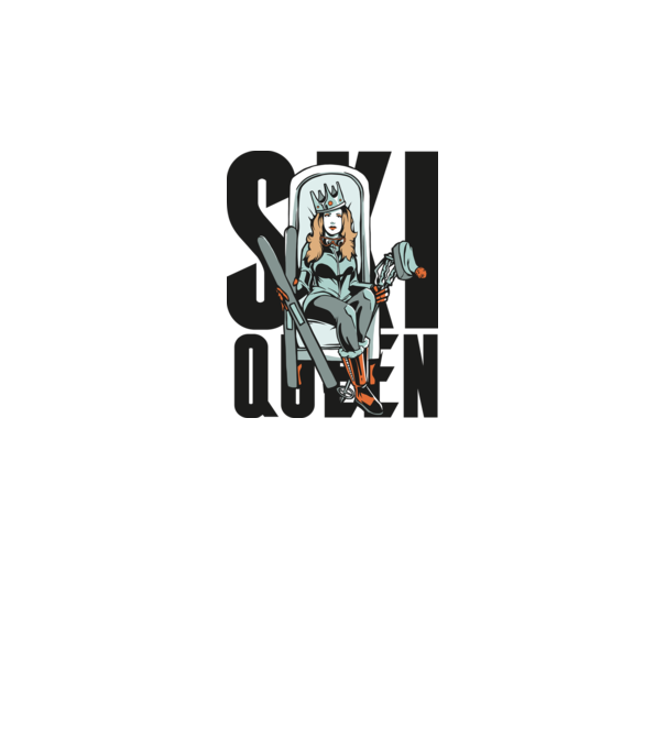 Ski Queen - Regină schioară model gri pe tricou