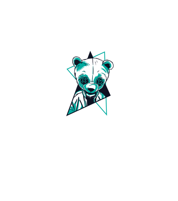 Panda Neon model gri pe tricou