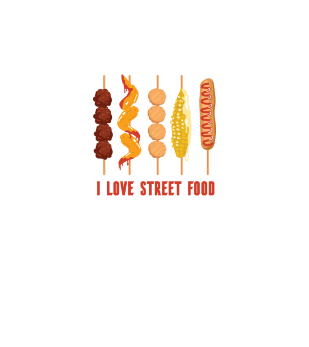 I Love Street Food model negru pe tricou