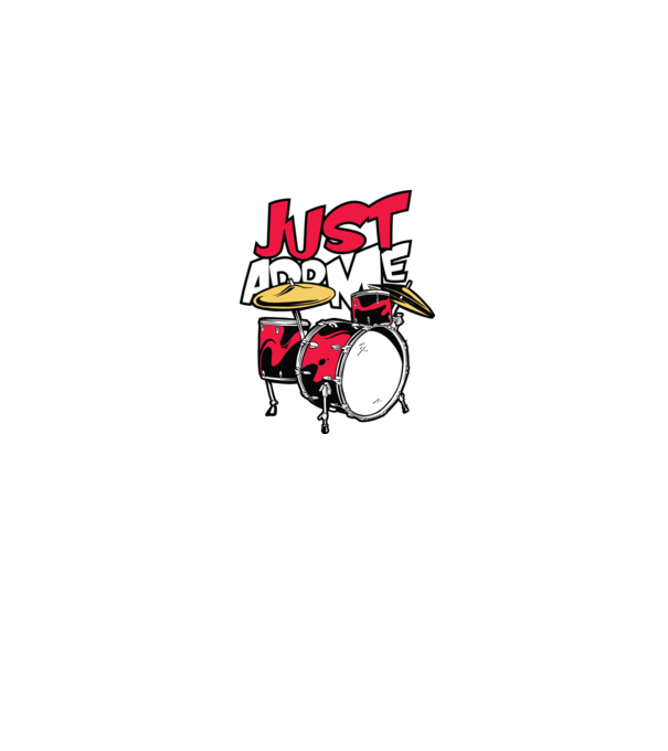 Just add me Drums model albastru jeanși pe tricou