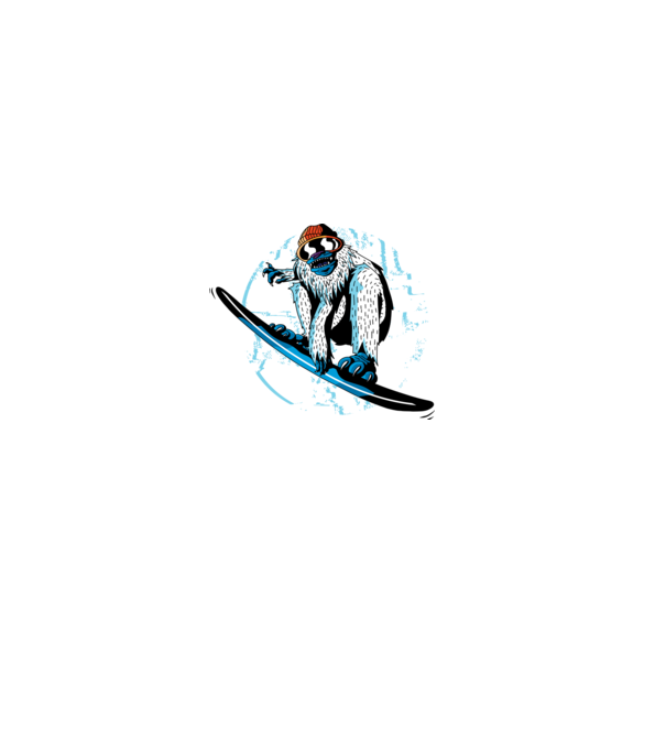 Yeti Snowboarder model roz deschis pe tricou