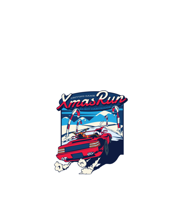 Xmas Outrun Retro Jucărie Crăciun model albastru închis pe tricou