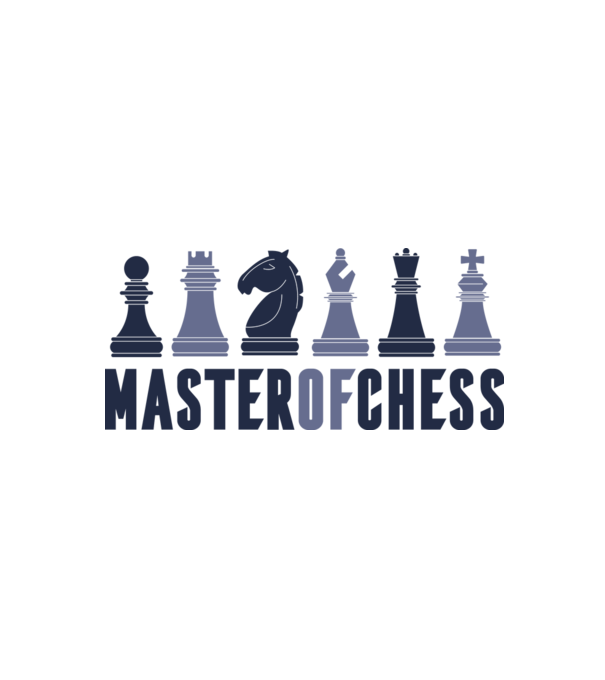 Master of Chess model alb/roșu pe tricou