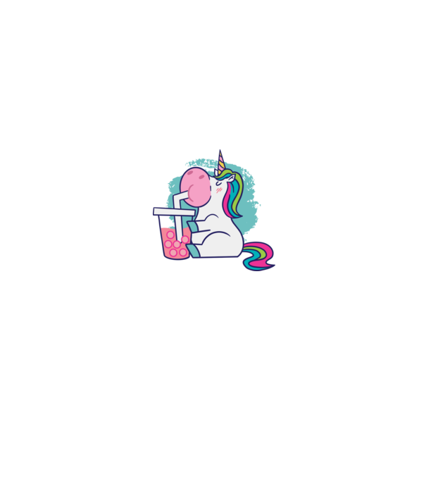 Unicorn Bubble Tea model alb/roșu pe tricou