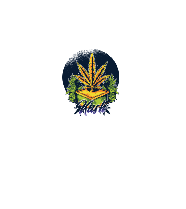 Marijuana Kush model albastru închis pe tricou